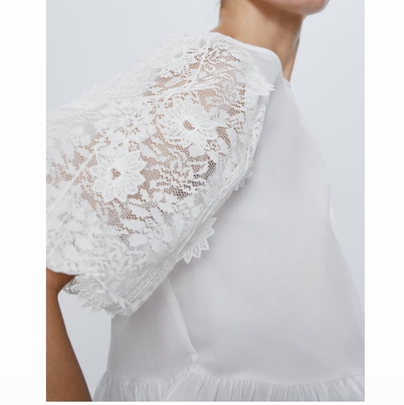 Zara combination sleeve poplin blouse - Picture 4 of 7